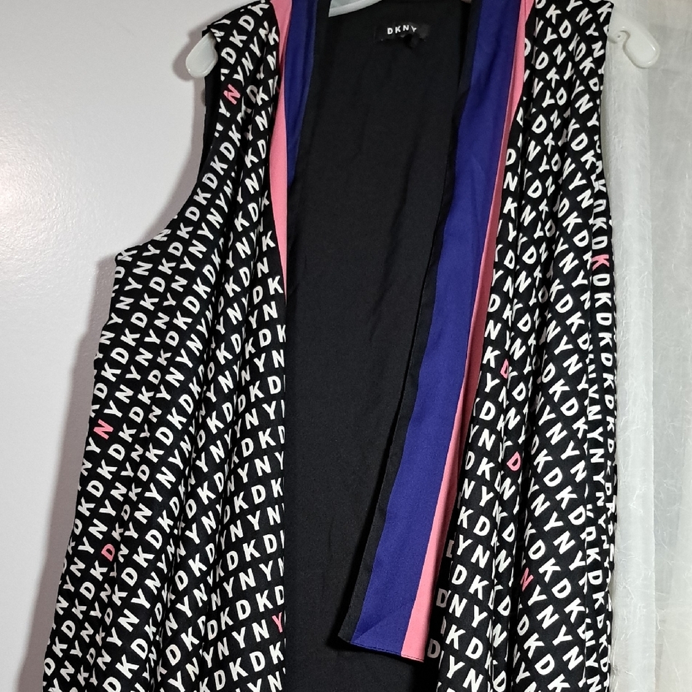 Dkny Black And Multicolor Patterned Vest - image 3